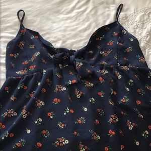 Navy blue flower blouse